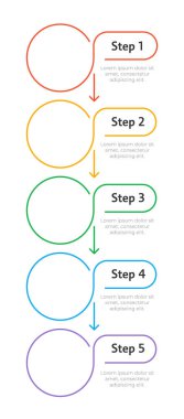 Başarılı blog bilgi şablonu. Dijital içerik oluşturma. Sosyal medya. Veri görselleştirmesi 5 adımda. Boş süreç vektör tasarımı. Düzenlenebilir boş seçenekler bilgi grafikleri. Kullanılan Lexend yazı tipi