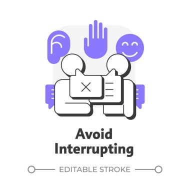 Düz çizgi konsept ikonunu bölmekten kaçının. Yanlış anlaşılma olmuş. Sosyal iletişim, çatışma. Mor şekilli modern çizgi çizimi. Kavramsal görsel. Düzenlemesi kolay