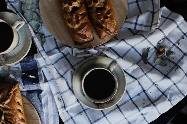 Mejor Pastel Para Desayuno Mesa Café Por Mañana — Foto de Stock