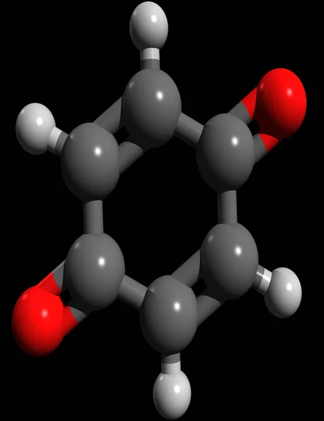 3D model - 1,4-Benzoquinone, yaygın olarak para-quinone olarak bilinir (C6H4O2)