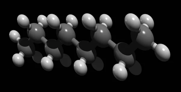 3D模型 八丁烷是一种碳氢化合物和烷 其化学配方为 Πh18 — 图库照片
