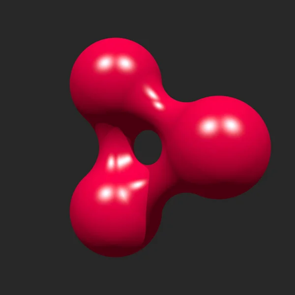 Render Modelo Vermelho Escuro Imitando Uma Molécula Química — Fotografia de Stock