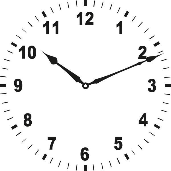 Esfera Del Reloj Sobre Fondo Blanco — Vector de stock