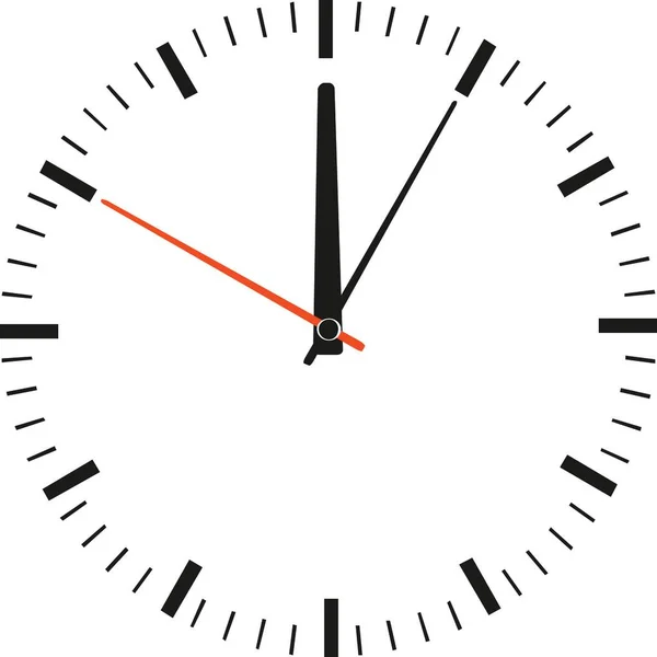 Horloge Visage Sur Fond Blanc — Image vectorielle