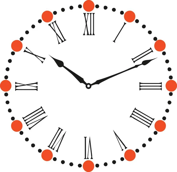 Esfera Del Reloj Sobre Fondo Blanco — Vector de stock