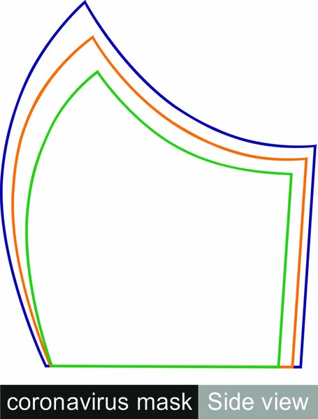 Máscara Para Protección Contra Virus Vista Lateral — Archivo Imágenes Vectoriales