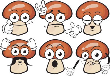 Birçok ifadesi olan bir dizi çizgi film karakteri. Muşambalar.