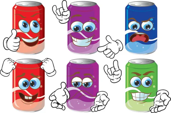 Soda kutusu. İçecek ve içecek konsepti. Duygusal koleksiyon. Çocuk boyama kitabı, boyama sayfaları, tişört baskısı, simge, logo, etiket, etiket, etiket.