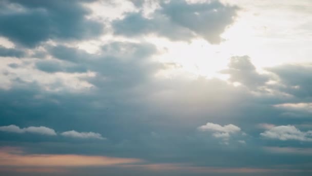 Time Lapse Naplemente Napkelte Gyönyörű Szürkület Bolyhos Vihar Felhős Kék — Stock videók