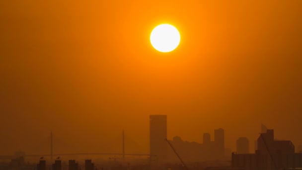 Time Lapse Zonsondergang Prachtige Schemering Pluizige Storm Bewolkt Blauw Gele — Stockvideo