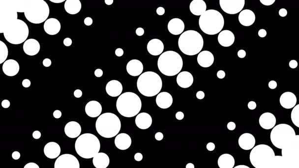 Looping Dinamico Bianco Nero Molti Dot Circle Cambiando Effetto Grandi — Video Stock