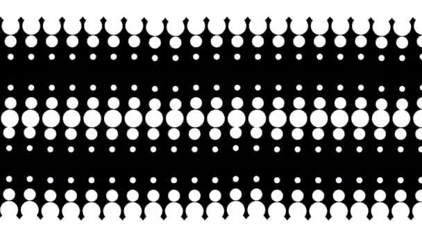 4K环路动态黑白多点圆圈变化大小对动画模式的影响 Vj现代科技歌舞酒吧背景 — 图库视频影像