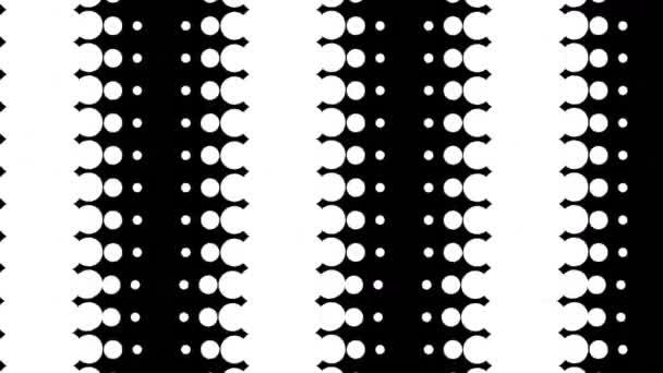 Looping Dinamico Bianco Nero Molti Dot Circle Cambiando Effetto Grandi — Video Stock