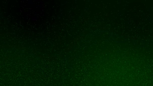 Třpyt Lesklé Zelené Částice Pohybu Černém Gradientu Pozadí Hvězdný Prostor — Stock video