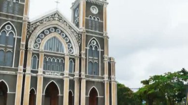 4K hiper zaman aşımı. Tayland 'ın Chanthaburi kentindeki güzel kamu kilisesi.