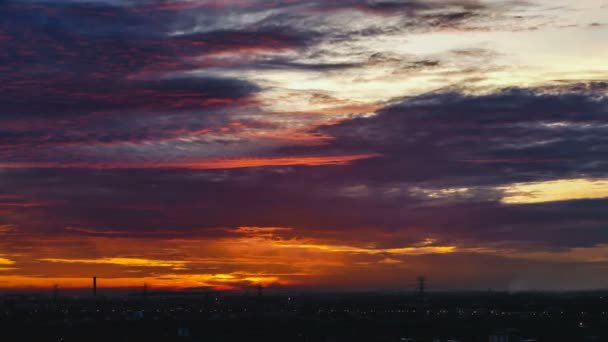 Time Lapse Naplemente Napkelte Gyönyörű Szürkület Bolyhos Vihar Felhős Kék — Stock videók