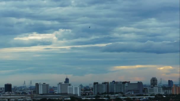 Time Lapse Naplemente Napkelte Gyönyörű Szürkület Bolyhos Vihar Felhős Kék — Stock videók