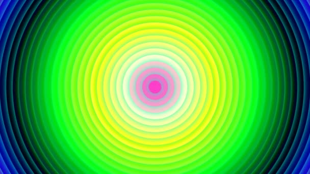 Colorful Rainbow Circle Pattern Motion Computer Graphic Modern Design Illustration — Stock Video