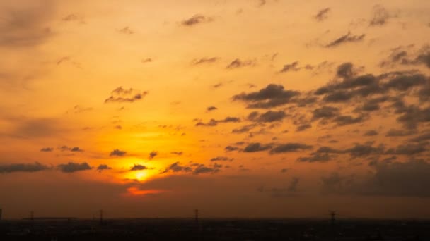 Time Lapse Naplemente Napkelte Gyönyörű Szürkület Bolyhos Vihar Felhős Kék — Stock videók