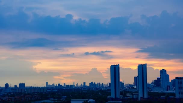 Time Lapse Naplemente Napkelte Gyönyörű Szürkület Bolyhos Vihar Felhős Kék — Stock videók