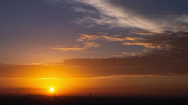 Time Lapse Naplemente Napkelte Gyönyörű Szürkület Bolyhos Vihar Felhős Kék — Stock videók