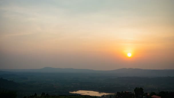 Time Lapse Naplemente Napkelte Gyönyörű Szürkület Bolyhos Vihar Felhős Kék — Stock videók