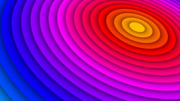 Colorful Rainbow Circle Pattern Motion Computer Graphic Modern Design Illustration — Stock Video