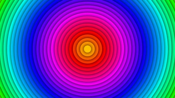 Colorato Modello Cerchio Arcobaleno Movimento Computer Grafico Design Moderno Illustrazione — Video Stock