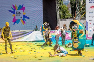 Kiev, Ukrayna - 10 Haziran 2018: Holi Festival 
