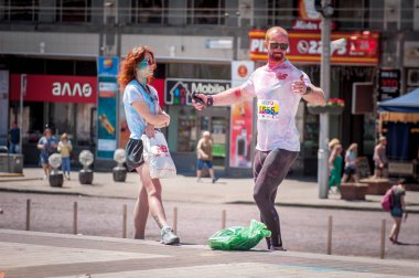 Kiev, Ukrayna - 10 Haziran 2018: Holi Festival 