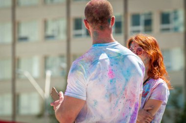 Kiev, Ukrayna - 10 Haziran 2018: Holi Festival 