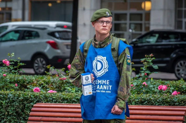 Helsinki Finlândia Setembro 2018 Angariação Fundos Para Veteranos Guerra Finlandeses — Fotografia de Stock