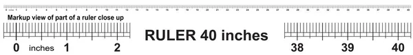Правитель Дюймов Точный Инструмент Измерения Индикаторы Размера Дюймов — стоковый вектор