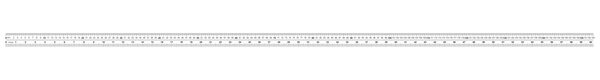 Ruler 150 centimeter. Ruler 60 inch. Precise measuring tool. Inches size indicators. Calibration grid