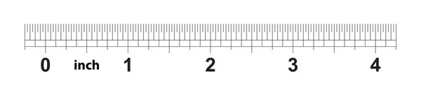 Inch Liniaal Prijs Van Divisie Divisies Door Inch Exacte Lengte — Stockvector