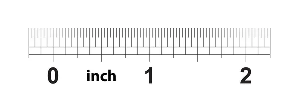 Uma Régua Polegadas Preço Divisão Divisões Por Polegada Dispositivo Medição —  Vetores de Stock