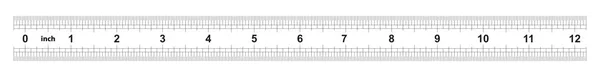 Regla Doble Cara Pulgadas Precio División Divisiones Por Pulgada Dispositivo — Archivo Imágenes Vectoriales