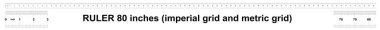 Cetvel 80 santim Imperial. Cetvel 80 inç ölçü. Hassas ölçme aracı. Kalibrasyon kılavuz