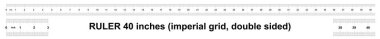 Cetvel 40 inç Imperial. Cetvel çift taraflı. Hassas ölçme aracı. Kalibrasyon kılavuz