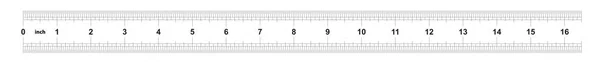 Linjalen Inches Imperial Linjalen Dubbel Dubbelsidig Precist Mätverktyg Kalibrering Rutnät — Stock vektor