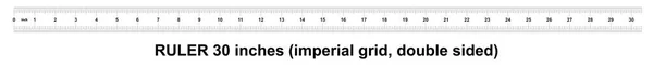 Gobernante Pulgadas Imperial Gobernante Doble Cara Herramienta Medición Precisa Rejilla — Archivo Imágenes Vectoriales