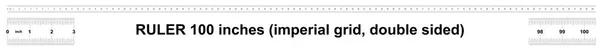 Gobernante 100 Pulgadas Imperial Gobernante Doble Cara Herramienta Medición Precisa — Archivo Imágenes Vectoriales