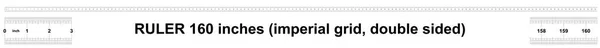 Αυτοκρατορικό Ηγεμόνα 160 Ίντσες Χάρακα Διπλής Όψης Ακριβές Εργαλείο Μέτρησης — Διανυσματικό Αρχείο