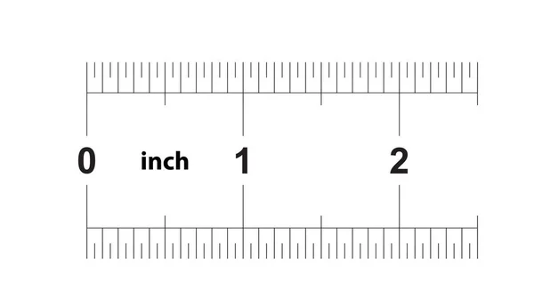 Régua Polegadas Métrica Preço Divisão Polegadas Governante Frente Verso Ferramenta — Vetor de Stock