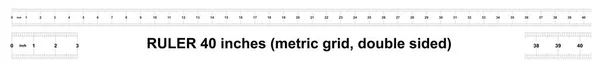 Règle Pouces Métrique Prix Division Est Pouce Règle Double Face — Image vectorielle