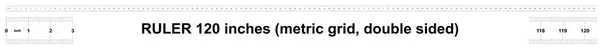 Regla 120 Pulgadas Métrica Precio División Pulgadas Gobernante Doble Cara — Archivo Imágenes Vectoriales