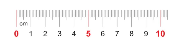 Grade para uma régua de 100 milímetros, 10 centímetros. Grade de calibração. Divisão de valor 1 mm. Dispositivo de medição de comprimento preciso . — Vetor de Stock