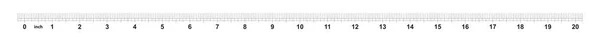 20 inch ruler. Marking accuracy is one sixteenth of an inch. Imperial grid.