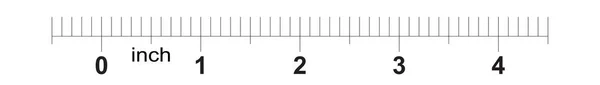 Règle de mesure de ruban de 4 pouces avec des marquages de 0,1 pouce. Grille métrique . — Image vectorielle