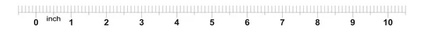 0.1 인치 표시가있는 10 인치 테이프 측정 눈금자. 메트릭 그리드. — 스톡 벡터
